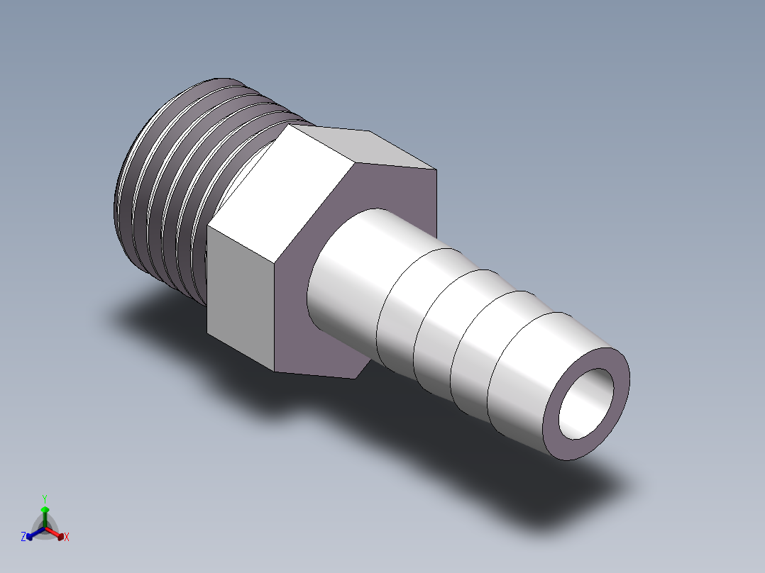 水管接头-有边 [DN10X10.5]正等轴测图