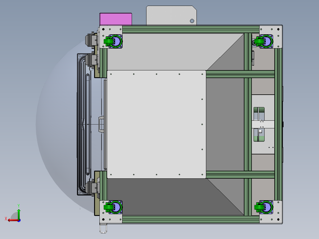 汽车天窗GPA修边打磨工作站（sw18可编辑+工程图+BOM）后视图