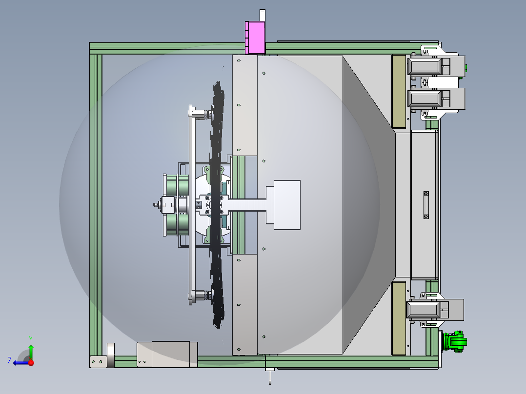 汽车天窗GPA修边打磨工作站（sw18可编辑+工程图+BOM）右视图