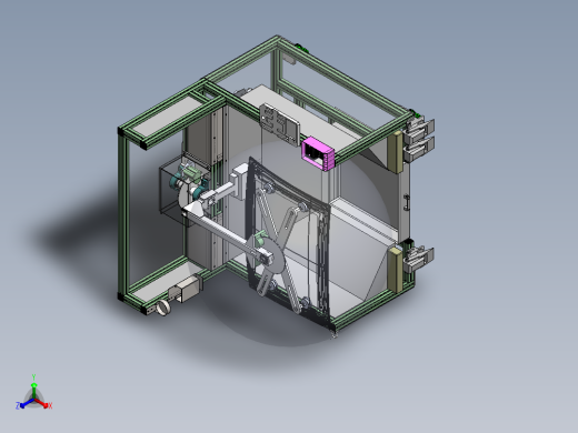 汽车天窗GPA修边打磨工作站（sw18可编辑+工程图+BOM）正等轴测缩略图
