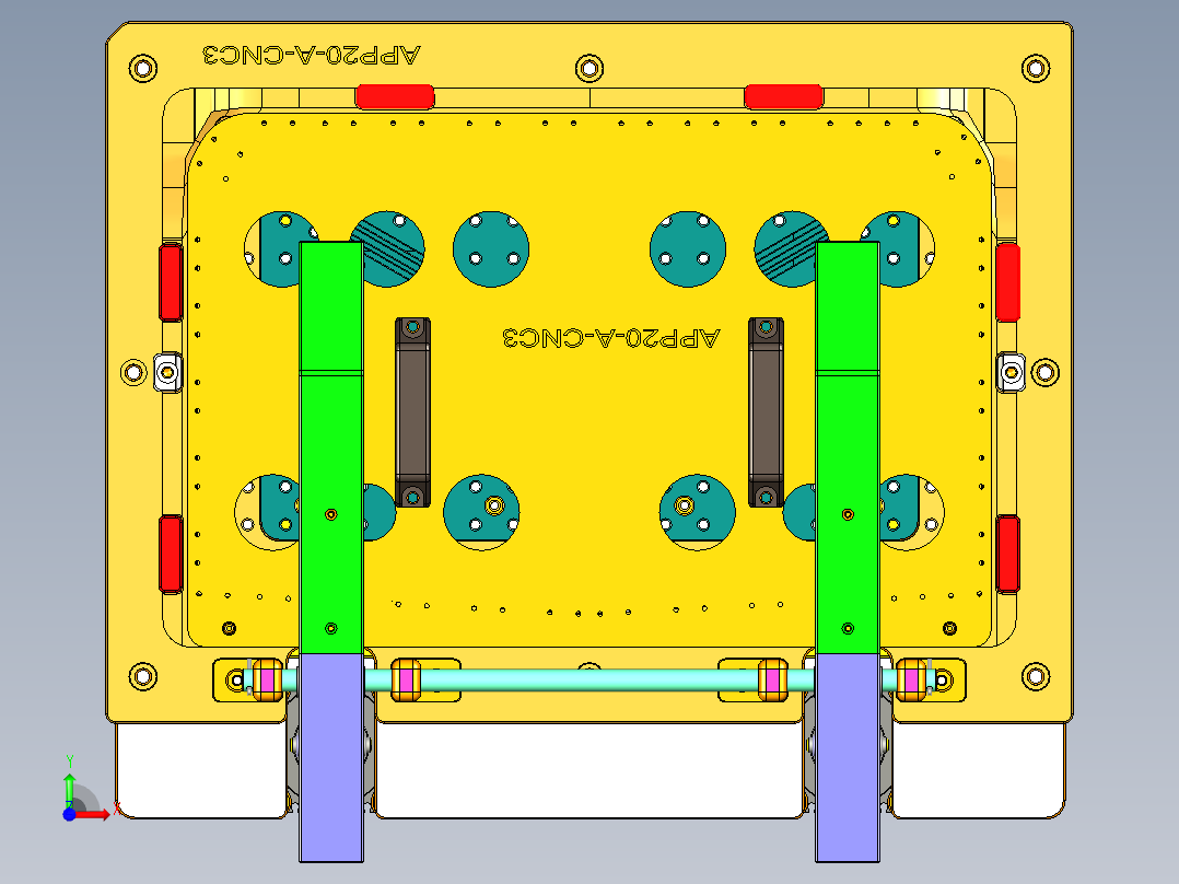 APP20-lcd-cover-al-CNC3笔记本CNC工装夹具三维模型-0630前视图