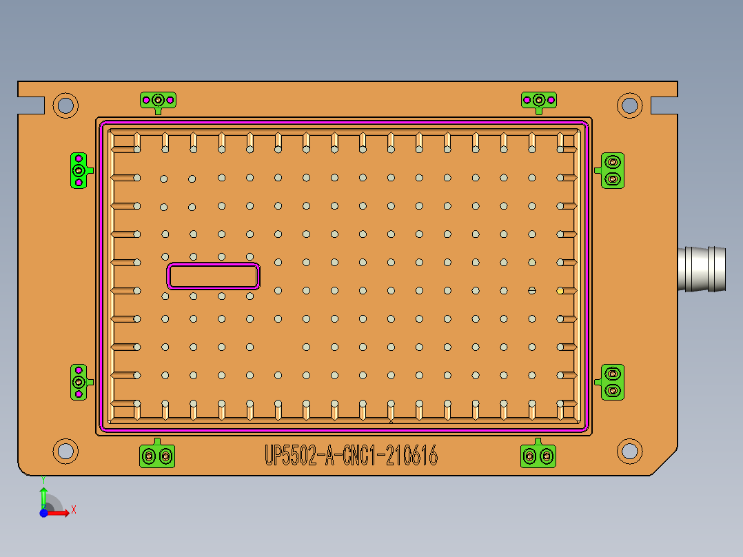 UP5502-A笔记本CNC工装夹具三维模型-CNC1-210615前视图