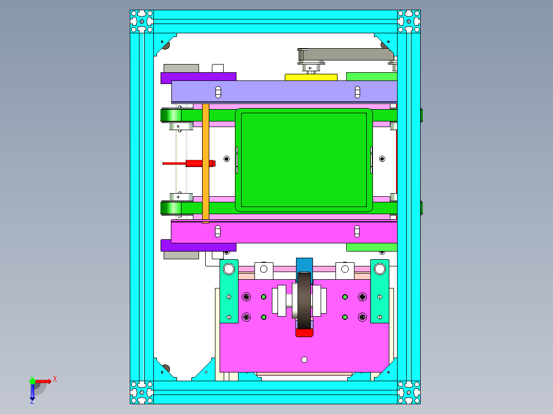 塑料框自动升降设备设计俯视图