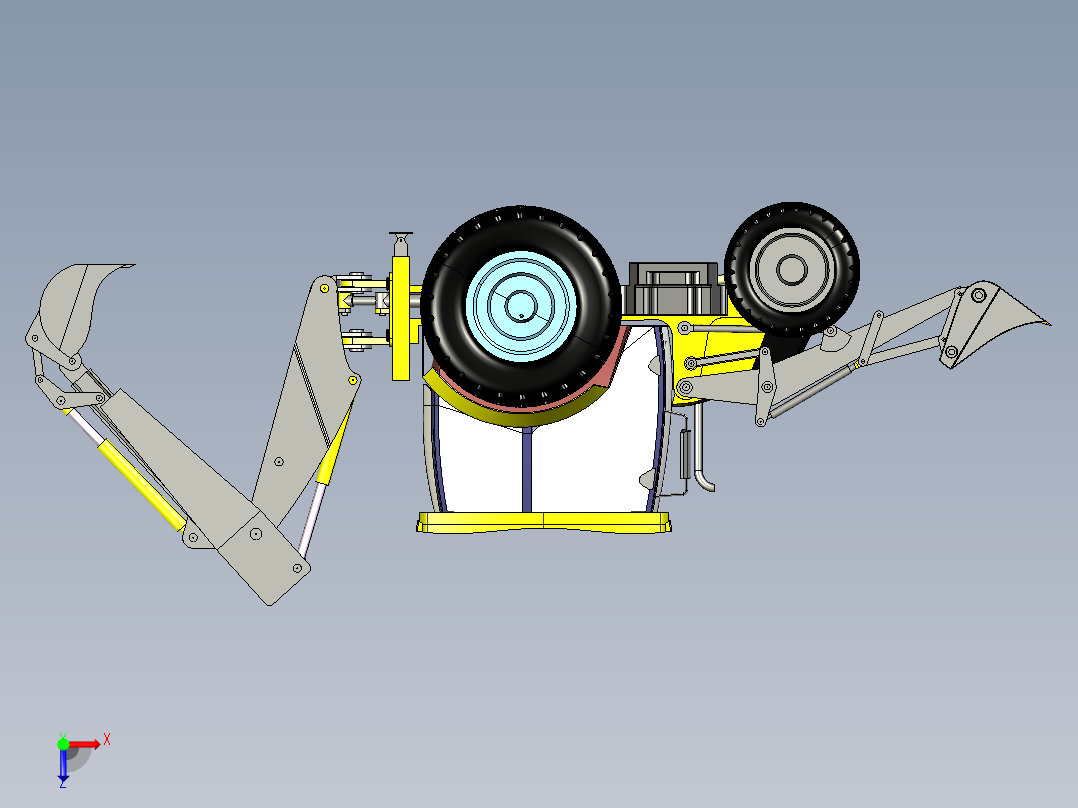 B2004848-jcb 3cx挖掘机俯视图