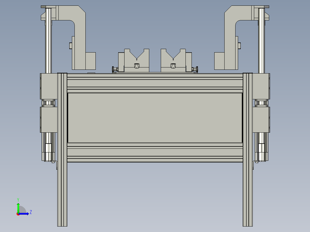 轴类产品加工后清洗与沥干工位左视图