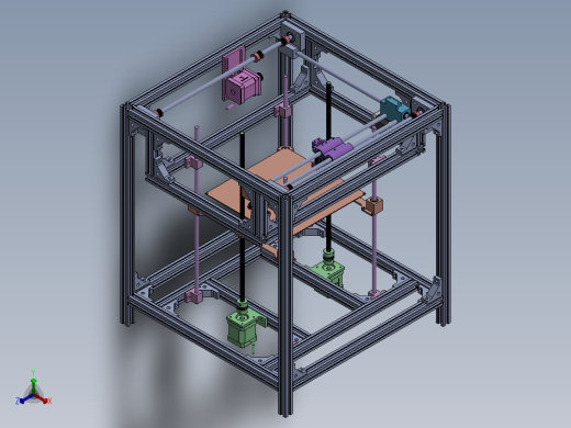 铝框架3D打印机正等轴测缩略图