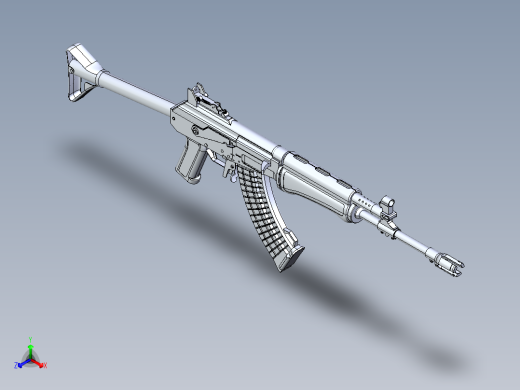 手枪左轮冲锋枪老式狙击步枪设计3D图纸finish-assault-rifle-rk-62 14 STP