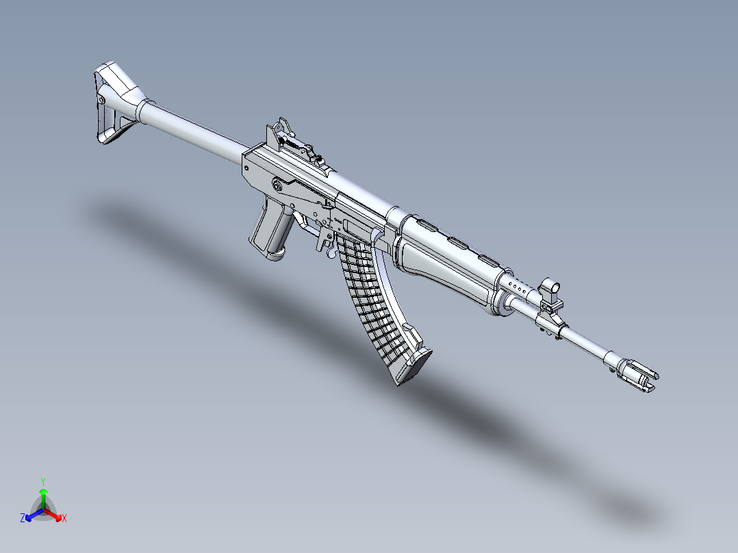 手枪左轮冲锋枪老式狙击步枪设计3D图纸finish-assault-rifle-rk-62 14 STP正等轴测图