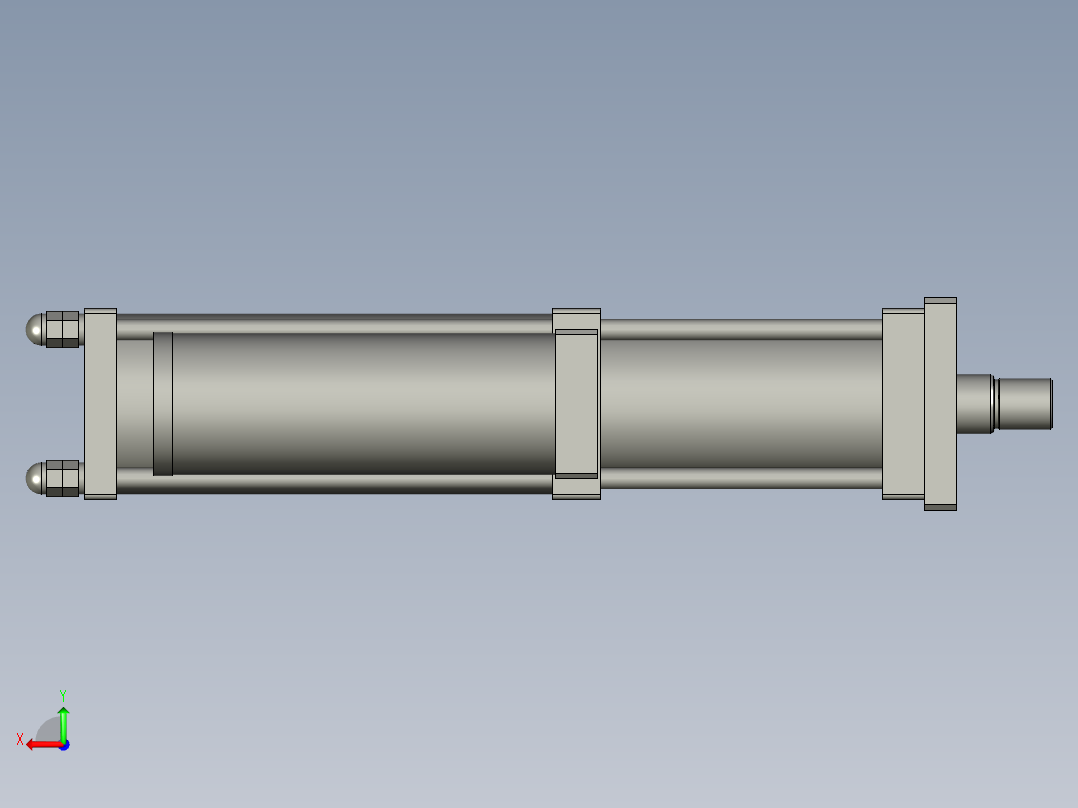 气液缸MPT-125-200-20-20T后视图