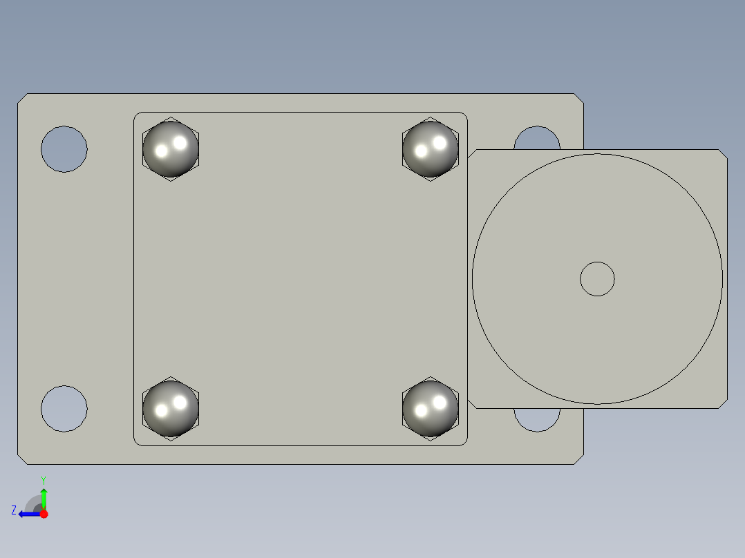 气液缸MPT-125-200-20-20T右视图
