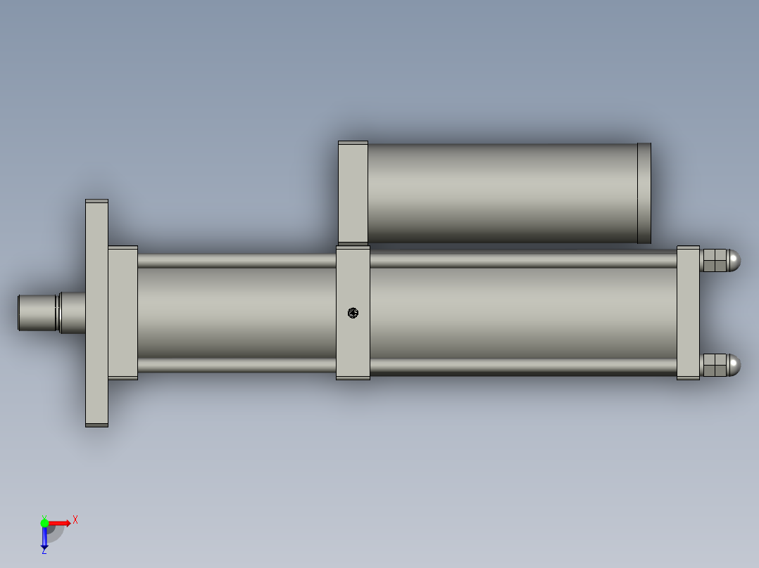气液缸MPT-125-200-20-20T俯视图