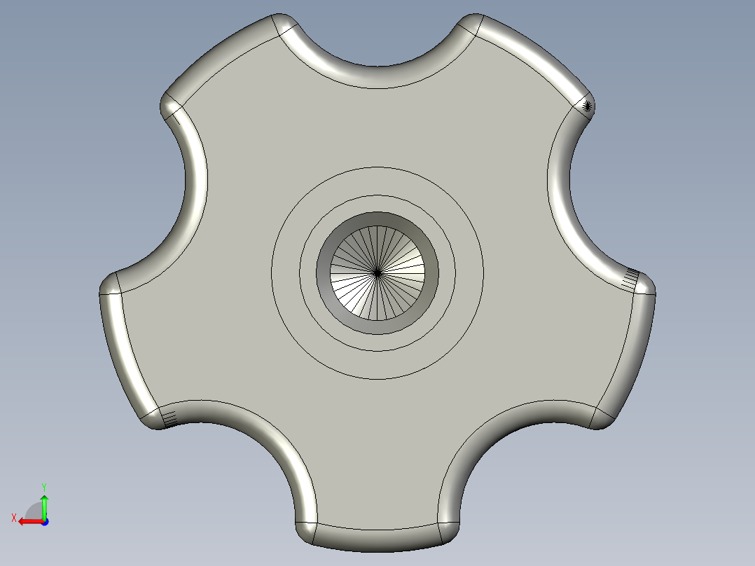 M10塑五星把手(内牙)后视图