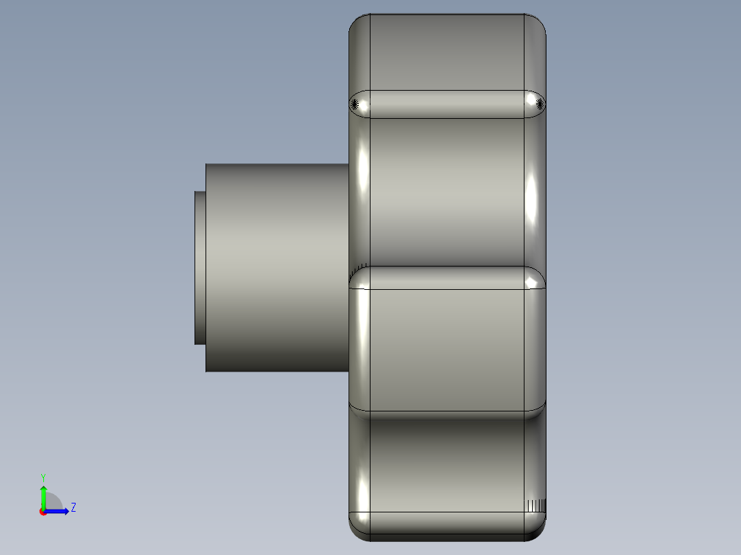 M10塑五星把手(内牙)左视图