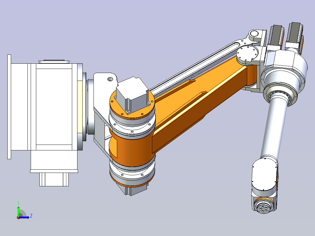 6轴自由度工业机器人3D模型左视图