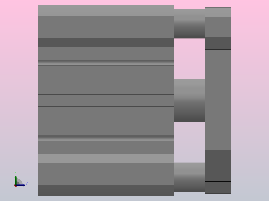 CQM（φ63～φ100）导杆型薄型气缸[CQMB100-30]左视图