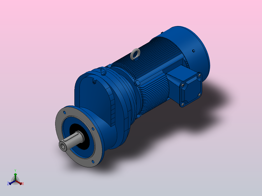 RXF107法兰轴伸式安装斜齿轮减速机RX107-Y11-4P-160M-M1-0°-Φ350主视图