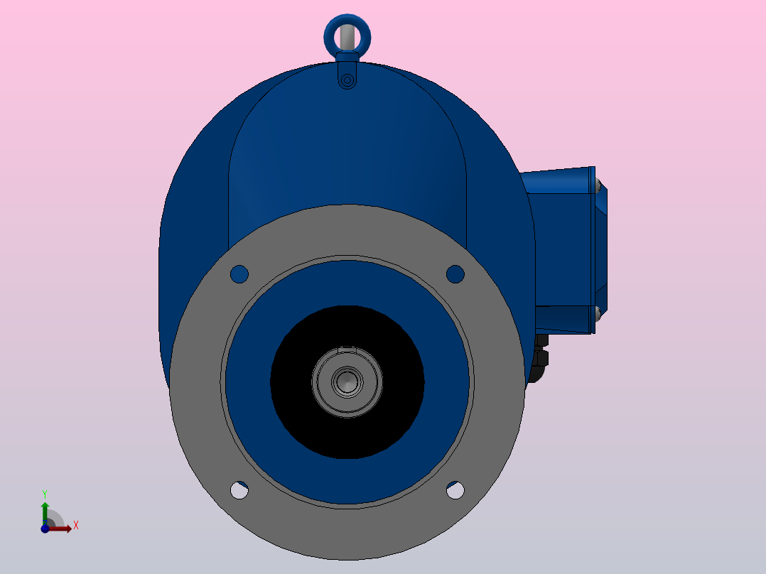 RXF107法兰轴伸式安装斜齿轮减速机RX107-Y11-4P-160M-M1-0°-Φ350前视图