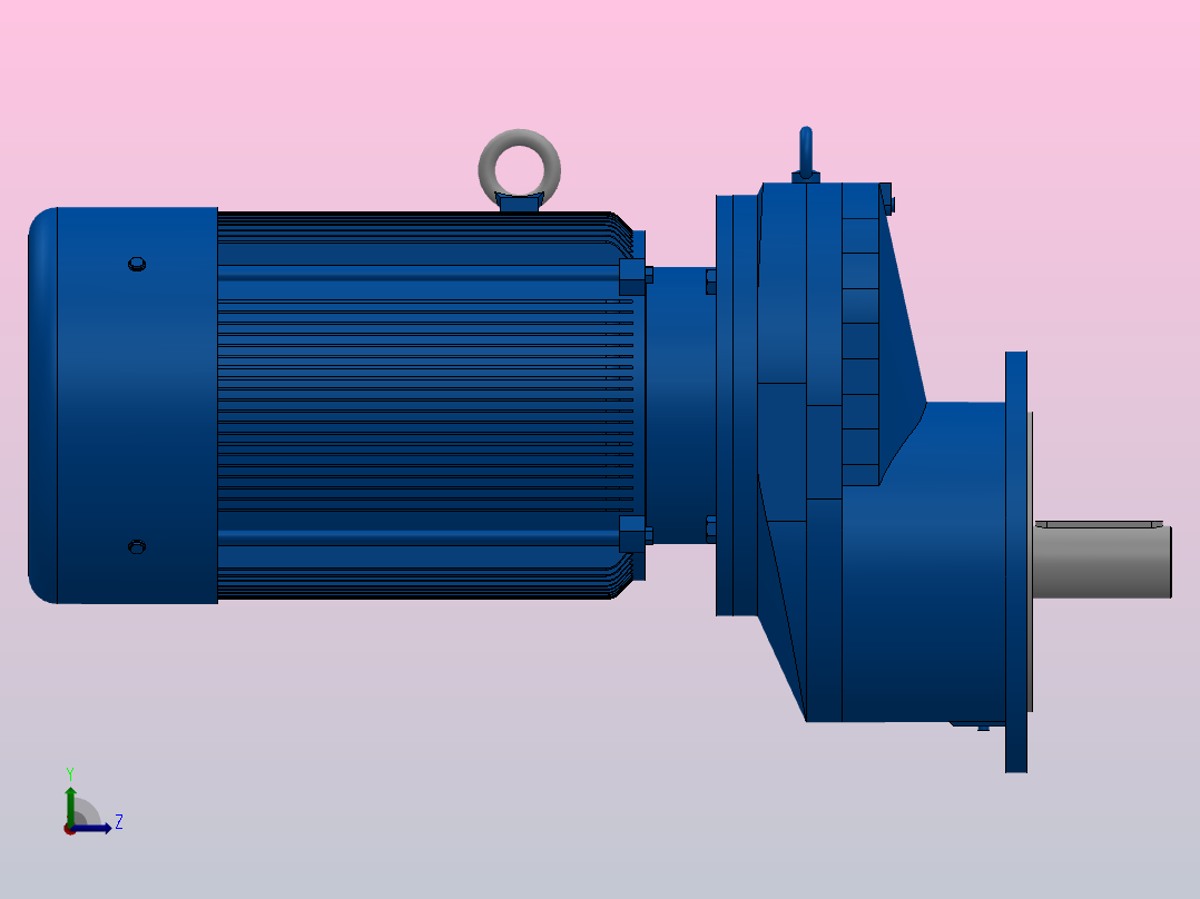 RXF107法兰轴伸式安装斜齿轮减速机RX107-Y11-4P-160M-M1-0°-Φ350左视图