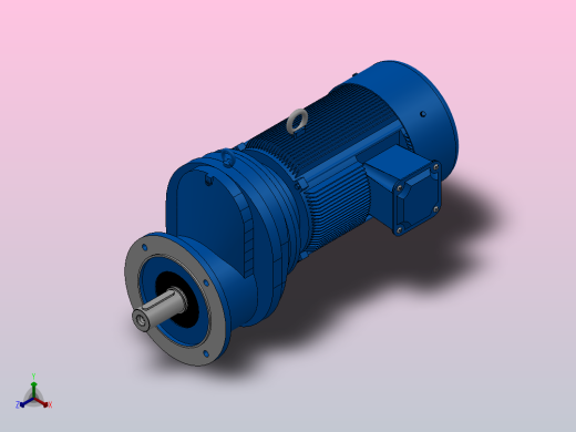 RXF107法兰轴伸式安装斜齿轮减速机RX107-Y11-4P-160M-M1-0°-Φ350正等轴测缩略图
