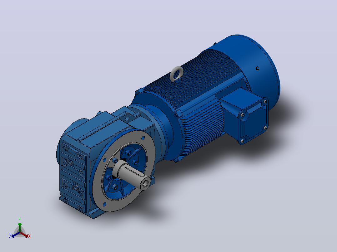 KF87法兰轴伸式安装螺旋锥齿轮减速机KF87-YV18.5-4P-9.96-M1-0°-A主视图