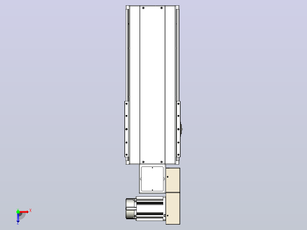 皮带直线轴半封闭可选导轨TPA-HNB-220D-176-L250-MR-C-P1K-N3俯视图