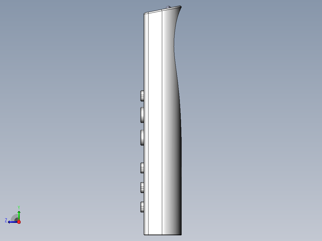 家用空调遥控器带工程图右视图