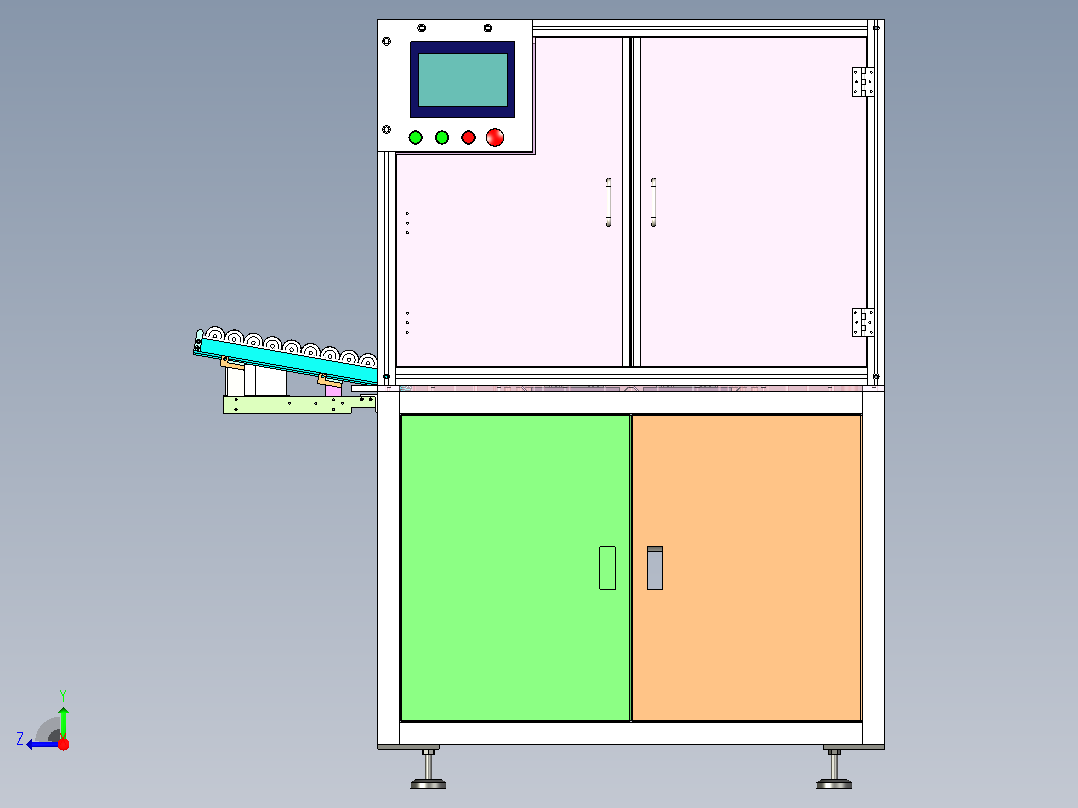 马达转子抛光设备3D图纸右视图