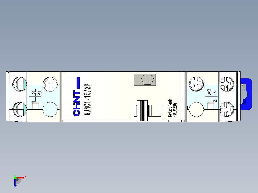 NJMC1-16 2P脉冲继电器三维模型202203俯视图