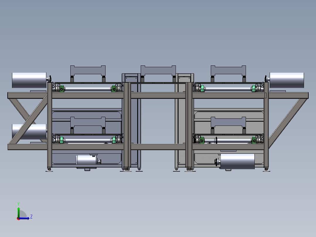 陶瓷生产线。左视图