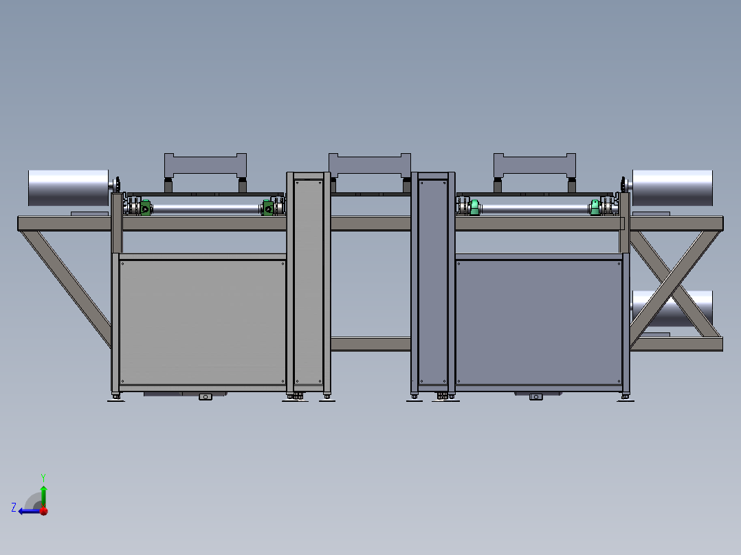 陶瓷生产线。右视图