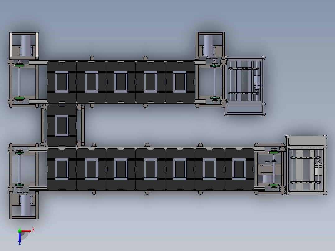 陶瓷生产线。俯视图