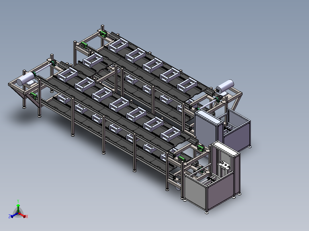 陶瓷生产线。正等轴测图