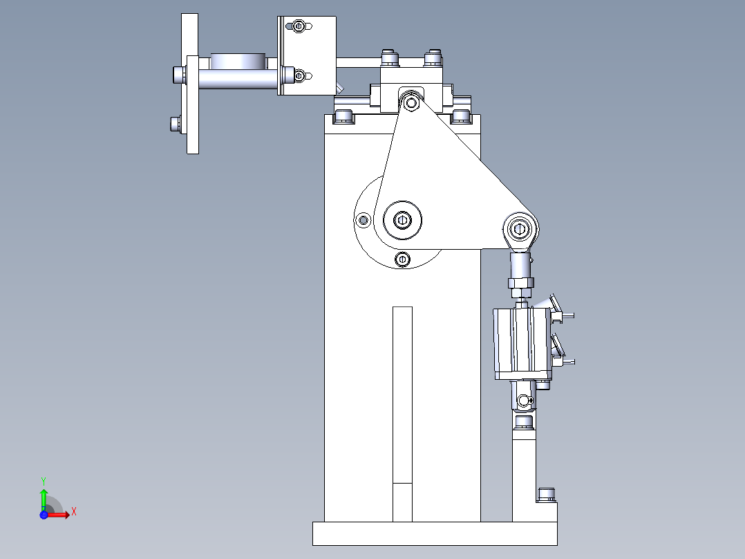 连杆挡块活动机构前视图