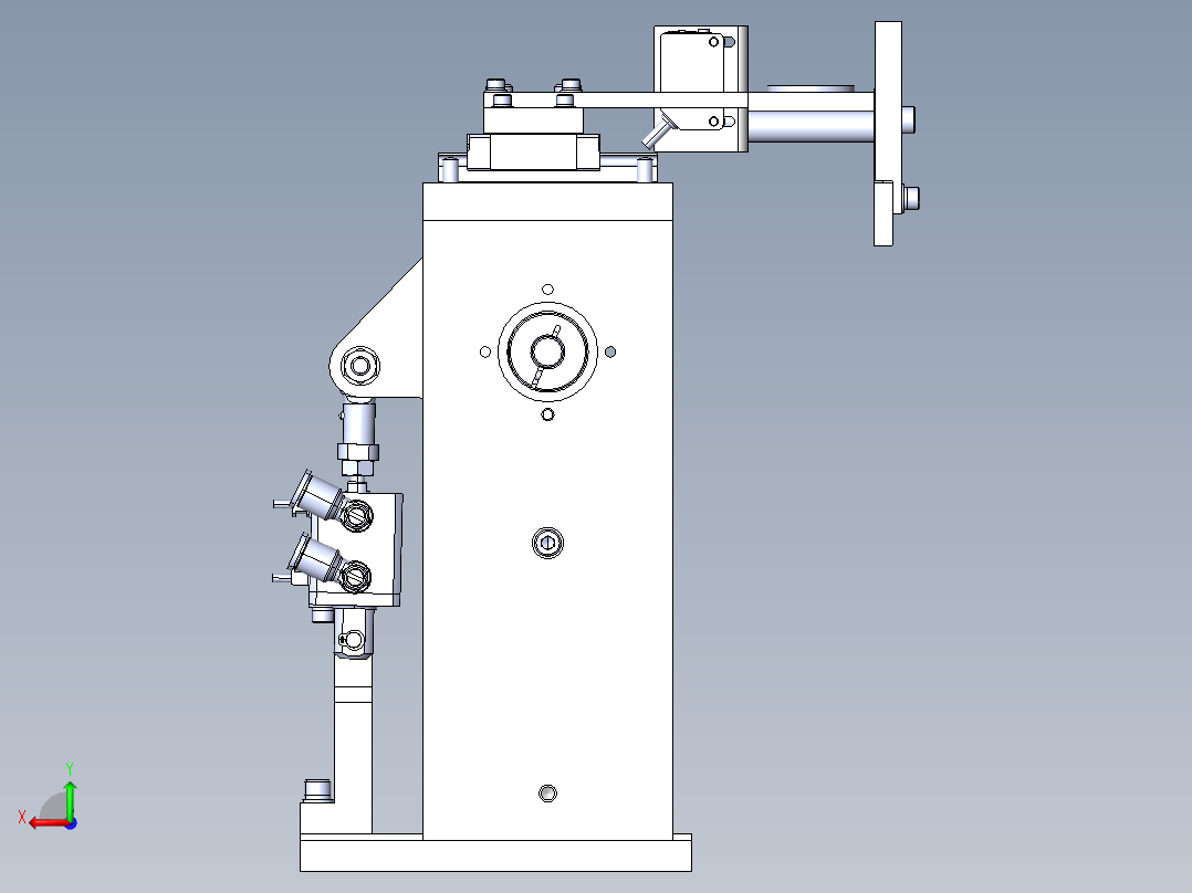 连杆挡块活动机构后视图