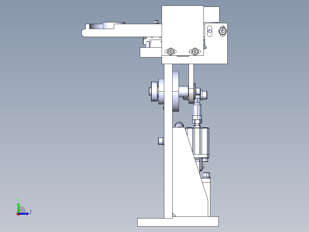 连杆挡块活动机构左视图