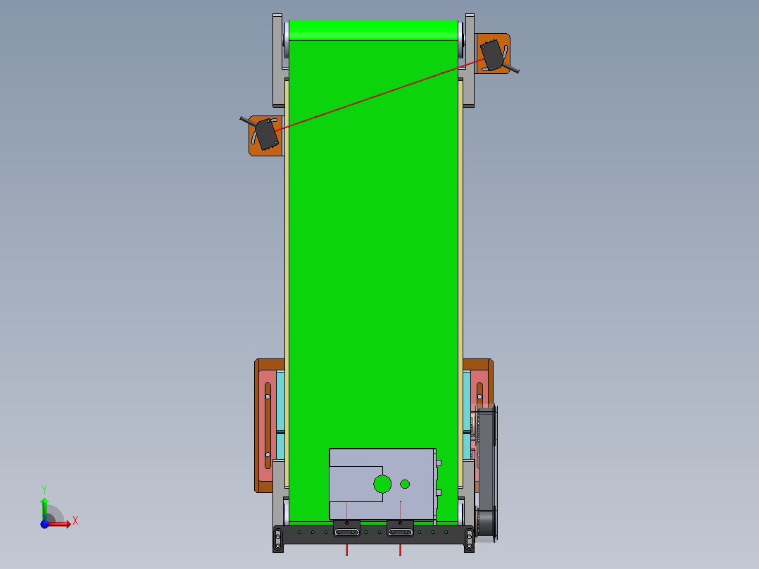 软包锂电池的输送皮带模组sw18可编辑前视图