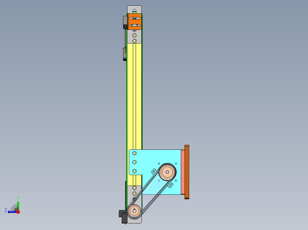 软包锂电池的输送皮带模组sw18可编辑右视图