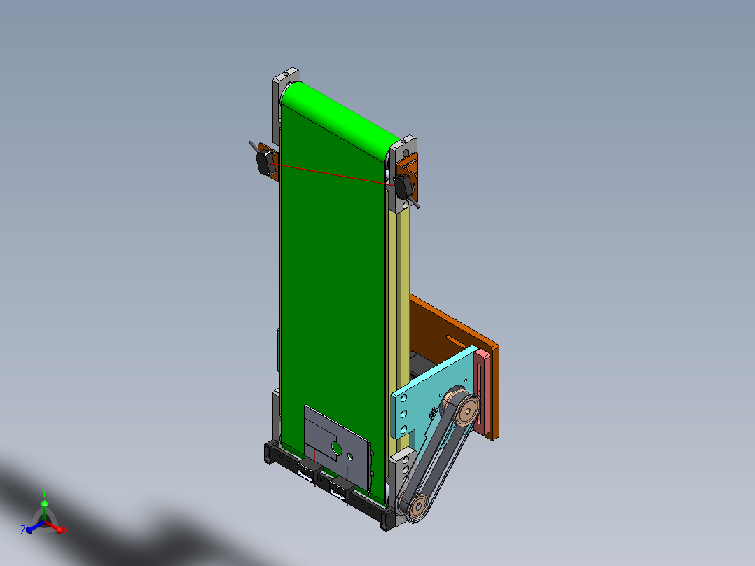 软包锂电池的输送皮带模组sw18可编辑正等轴测图
