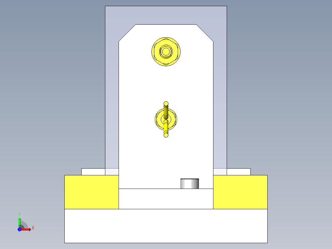 使用了钢珠的角度调整机构前视图