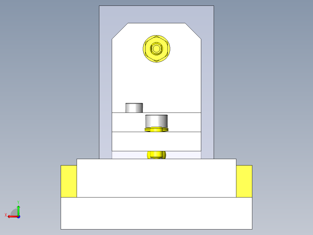 使用了钢珠的角度调整机构后视图