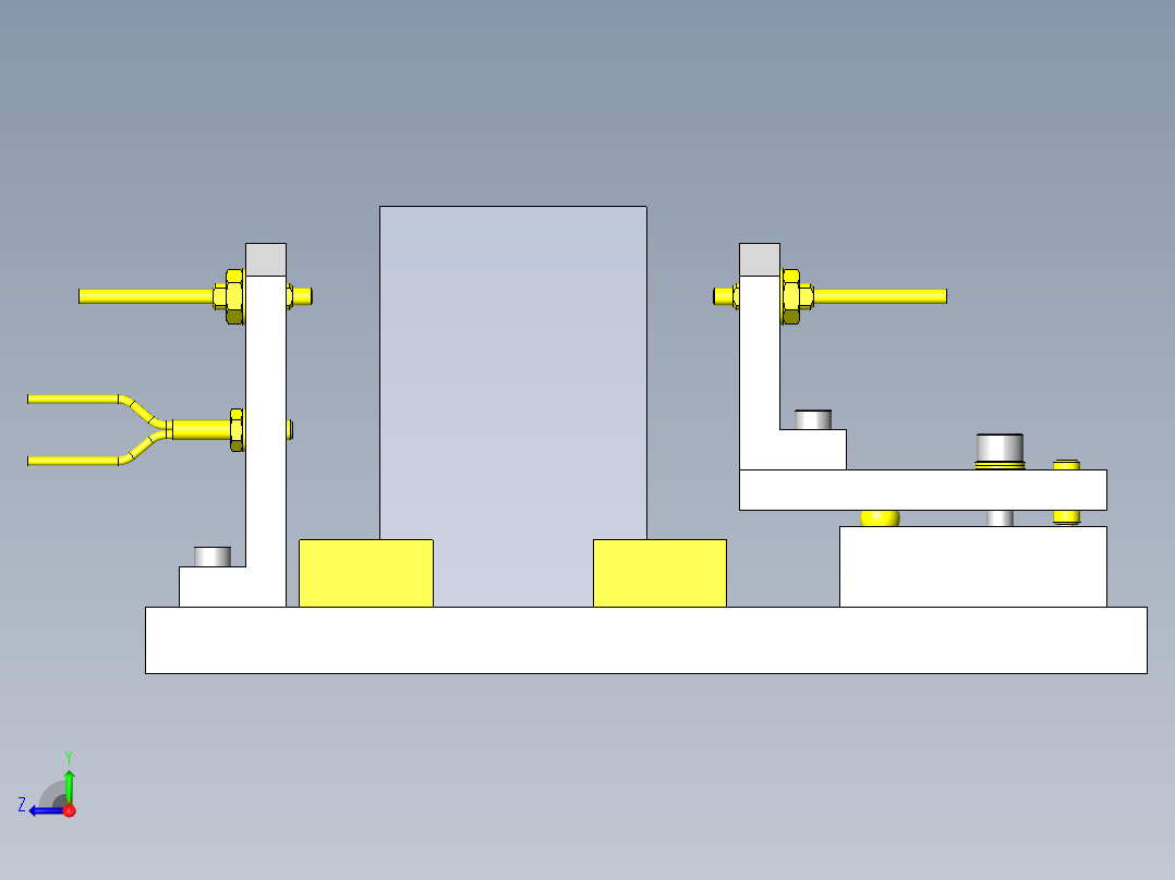 使用了钢珠的角度调整机构右视图