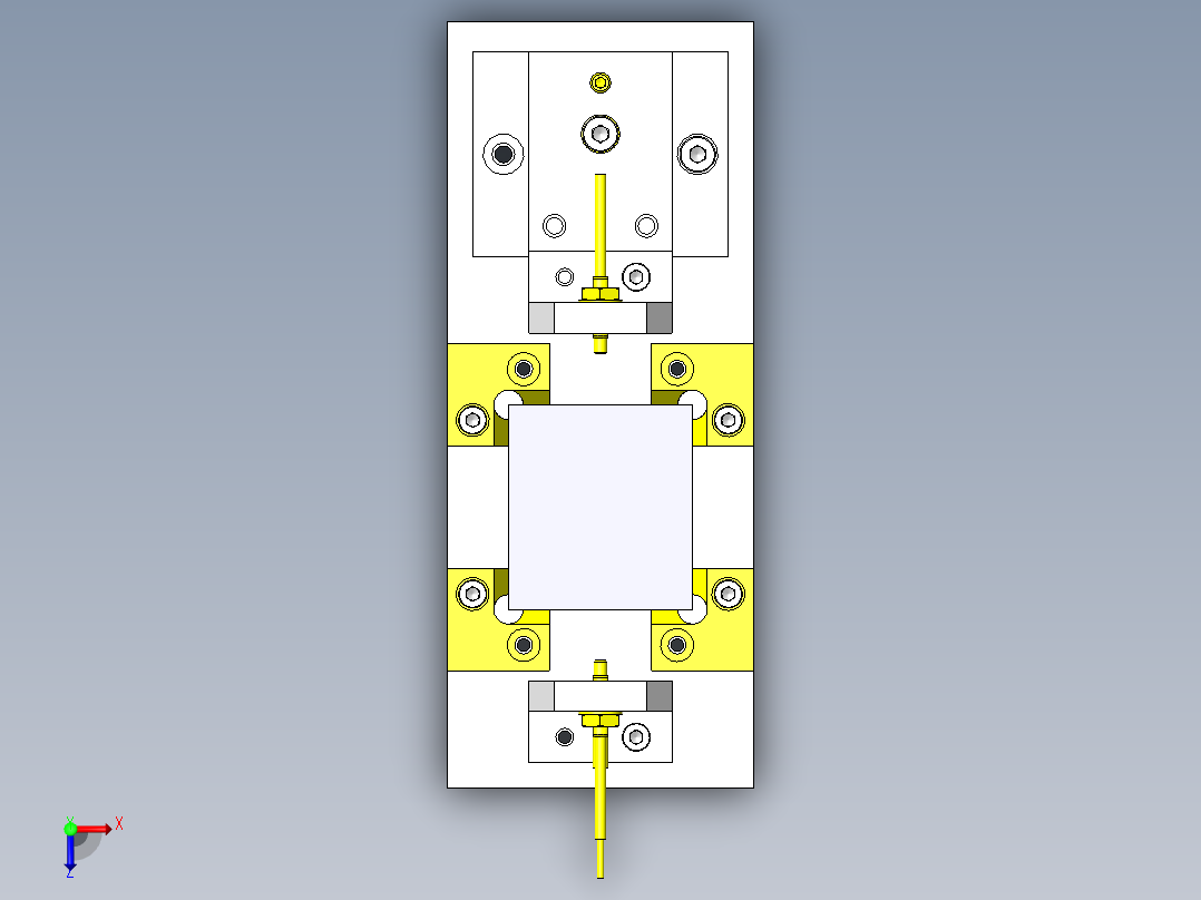 使用了钢珠的角度调整机构俯视图