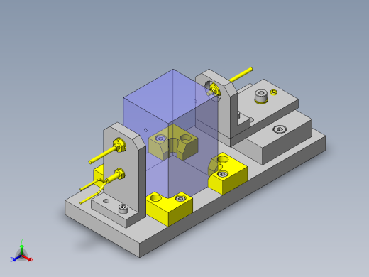 使用了钢珠的角度调整机构正等轴测缩略图