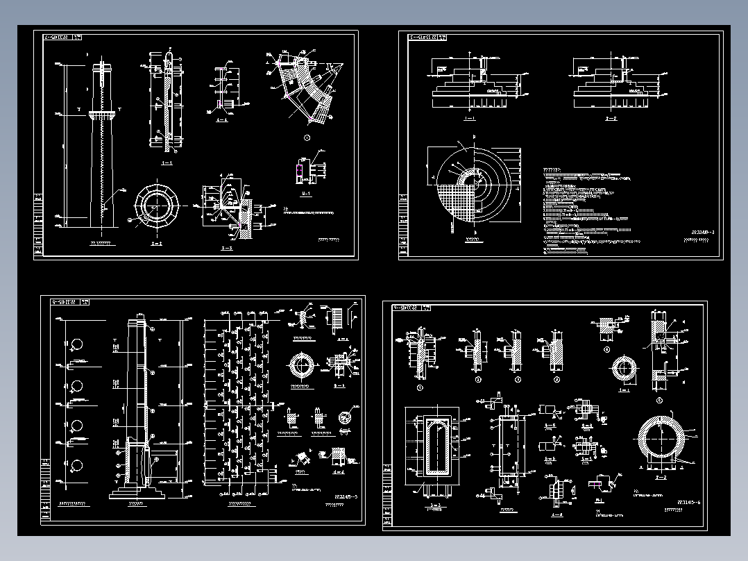 40米钢烟囱结构设计CAD图纸图纸
