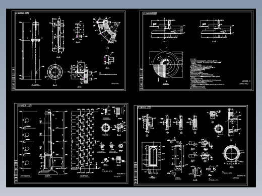 40米钢烟囱结构设计CAD图纸图纸