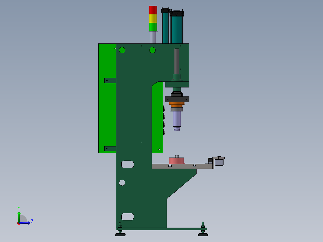 紧凑液压机左视图