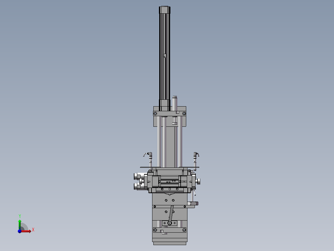 机械手移动翻转机构 3D图 机械设备3D模型图纸设计素材前视图
