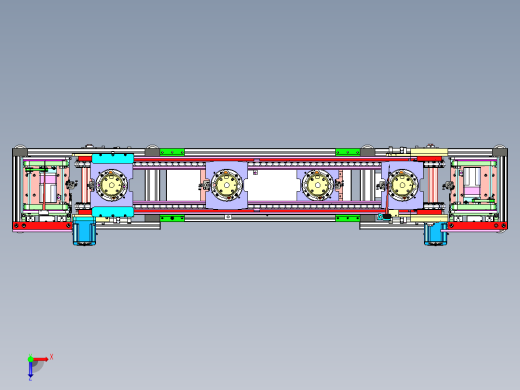 双层倍速链流水线（超详细的设计3D模型工程图）3D模型俯视缩略图