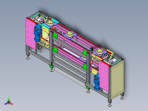 双层倍速链流水线（超详细的设计3D模型工程图）3D模型正等轴测缩略图