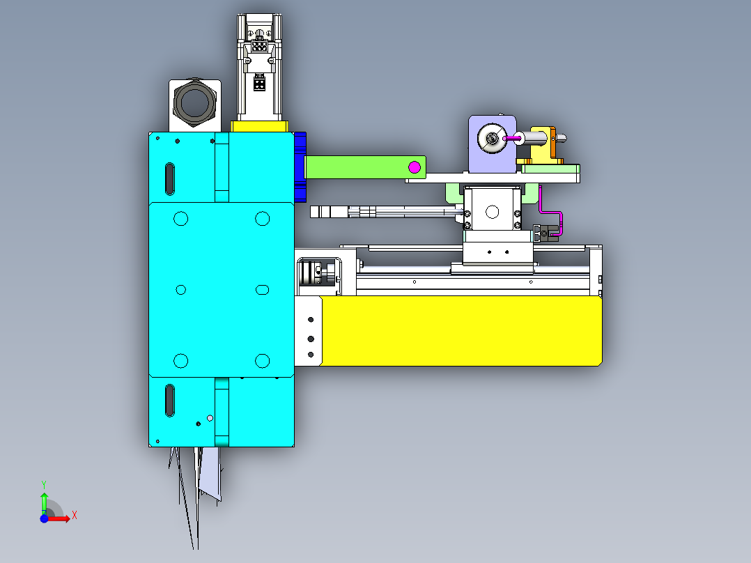 三轴点胶机构（完整3D）前视图